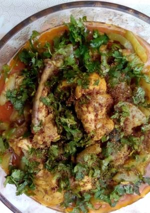 A picture of Namkeen kdu chicken ka salan.