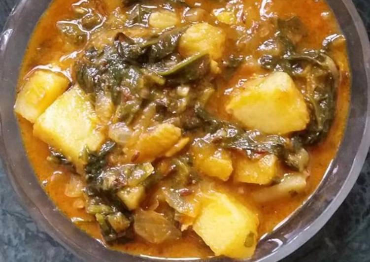 Recipe of Favorite Indian potata spinach curry