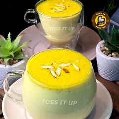 A picture of The Golden Milk Desi Sheera.