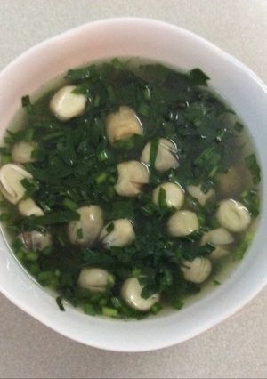 Hình của món Canh rau lang nấu nấm rơm.