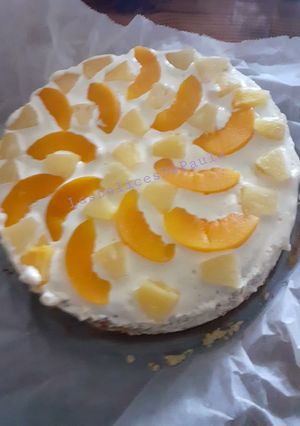 Une photo de Delice aux peches et a l'ananas