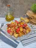Pollo sabbioso con peperoni e patate