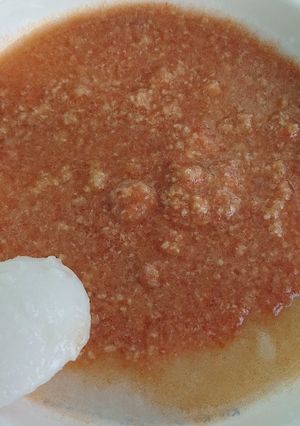Hình của món Ăn dặm: cháo cà chua thịt bò.