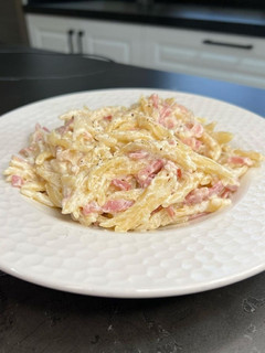 Una foto de Pasta Bacon y Philadelphia