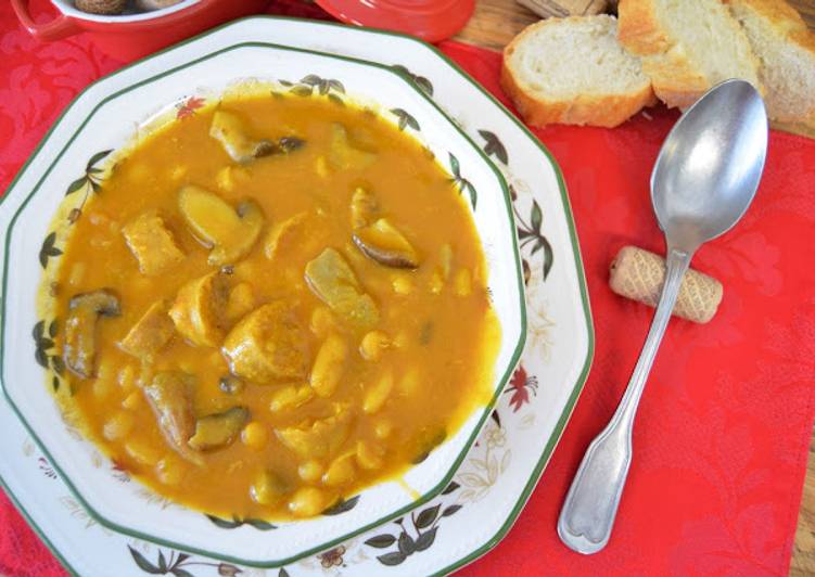 Alubias con butifarra y setas