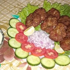 Chapli kabab with homemade masala A picture of Chapli kabab with homemade masala.