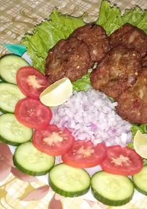 A picture of Chapli kabab with homemade masala.