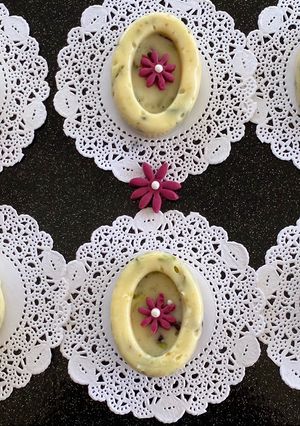 A picture of Orange,Cranberry, and White Chocolate Fudge.