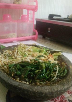 Foto resep Rujak kangkung, toge&daun turi