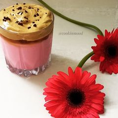 A picture of Pink Dalgona Coffee.