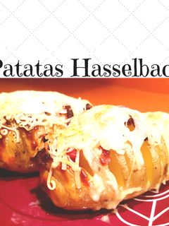 Una foto de Receta patatas hasselback, con queso y bacon