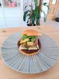Hamburguesa de soja texturizada con frijoles negros