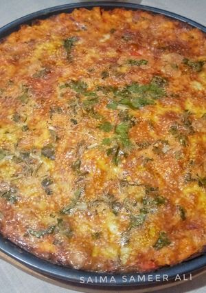 A picture of Bread egg pizza.