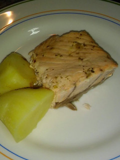 Una foto de Salmón al horno