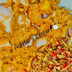 A picture of Moimoi nd egg sauce😋.