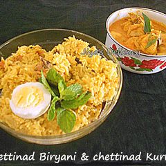 A picture of Chicken chettinad biryani.