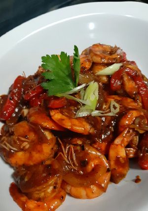 Foto resep Udang saus barbeque lada hitam