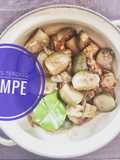 Tumis terong bulat dan tempe