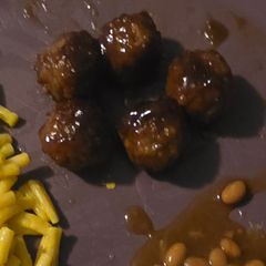 A picture of Italian-style BBQ meatballs.