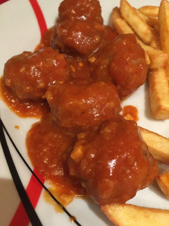 Una foto de Albóndigas en salsa de barbacoa