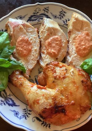 A picture of California Farm Spatchcock Chicken in Roasted Paprika Sauce.