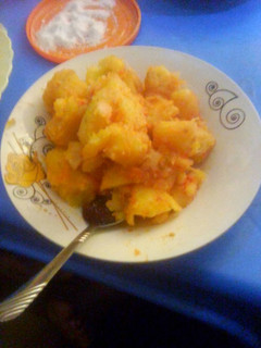 A picture of Stewed Bananas with Irish potatoes#Love Dish Challenge.