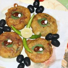Chinese potatoes cutlets with simple presentation A picture of Chinese potatoes cutlets with simple presentation.