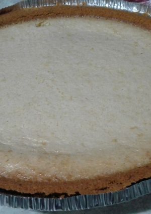 Una foto de Pay de queso y elote