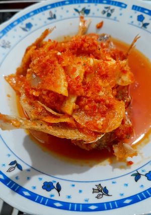 Foto resep Ikan asin with Kentang tipis balado
