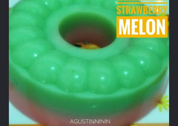 Puding strawberry melon