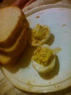 A picture of Devilled eggs.