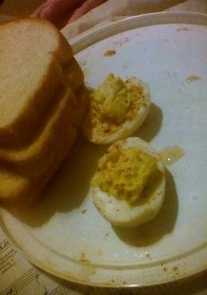 A picture of Devilled eggs.