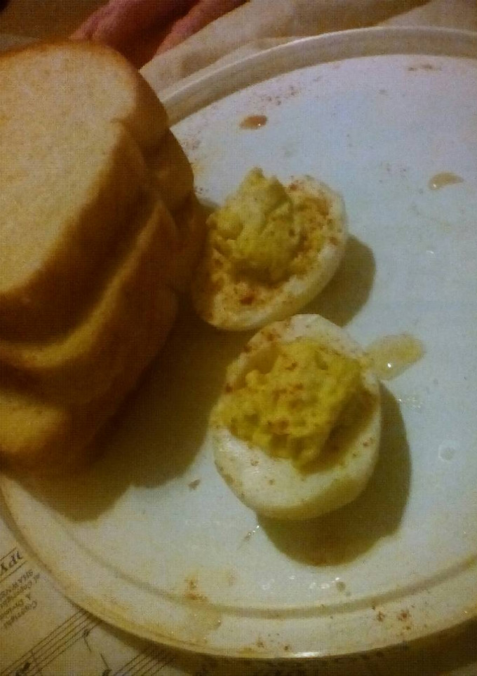 A picture of Devilled eggs.