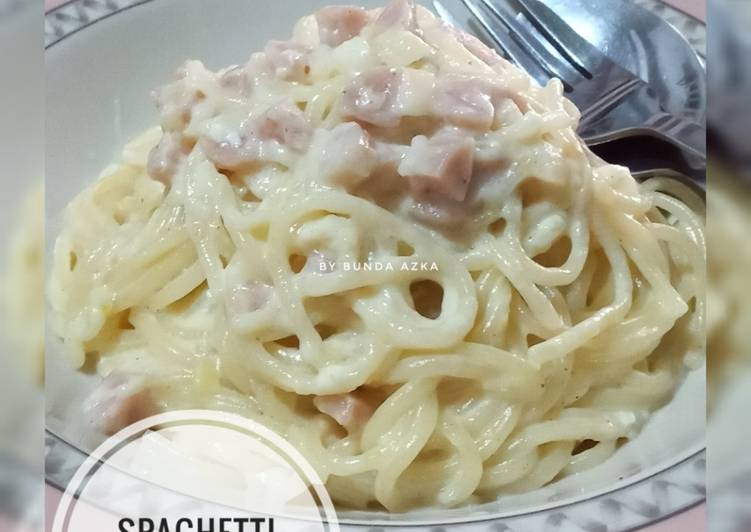 Cara Gampang Memasak Spaghetti Carbonara 🍝 Creamy &amp; Yummy 😋 Jadi, Bikin Ngiler