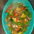 Oseng cumi asin dan aneka sayur