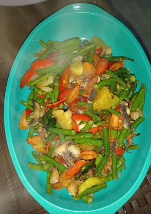 Foto resep Oseng cumi asin dan aneka sayur