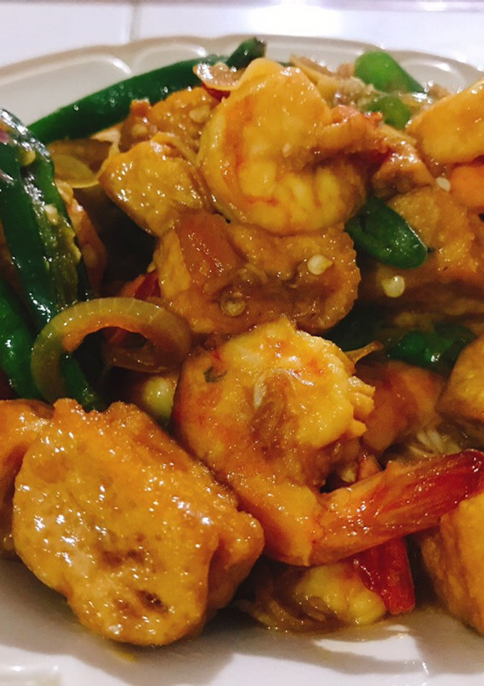 Foto resep Tumis tahu udang cabe ijo