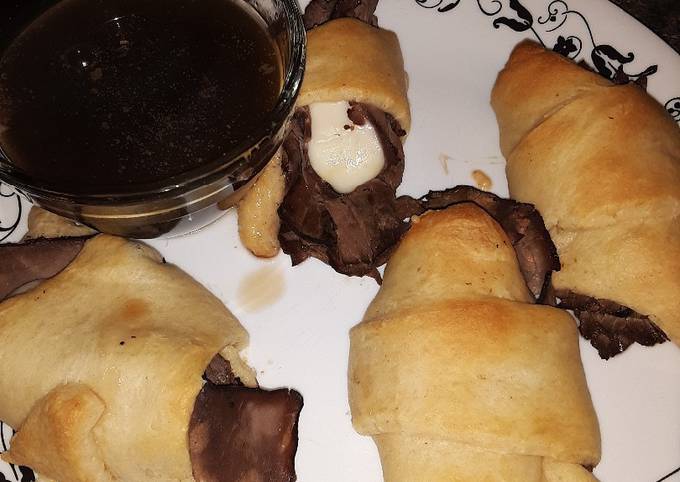 Steps to Make Quick French Dip Roll-Ups