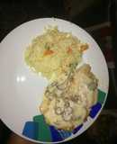 Pollo en salsa de hongos