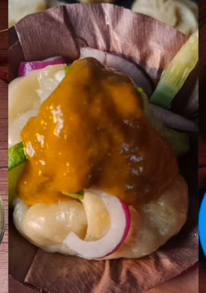 A picture of 5 TYPES OF MOMO CHUTNEY / DUMPLING DIPPING SAUCE.
