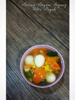 Foto resep 224. Bening Bayam Jagung Wortel Telor Puyuh
