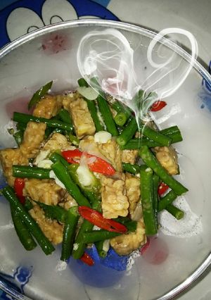 Foto resep Tumis tempe kacang panjang 😋