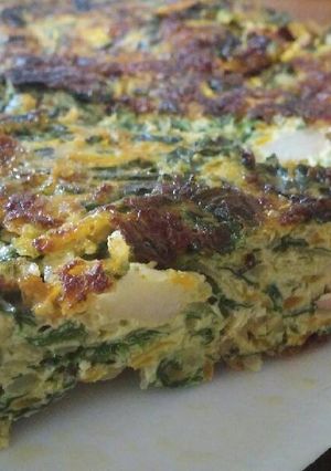 Una foto de Tortilla de espinaca y otras verduritas