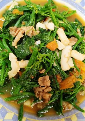 Foto resep Tumis pucuk daun labu
