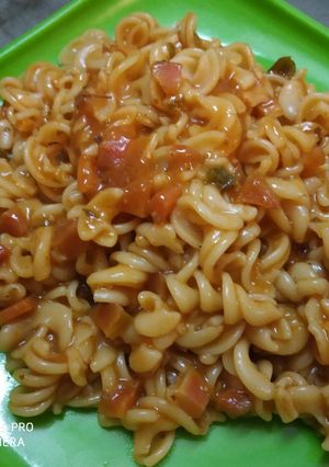 A picture of Red Sauce Fusilli pasta.