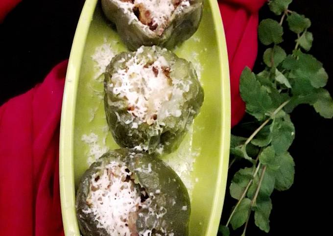 Baked stuffed capsicum Recipe