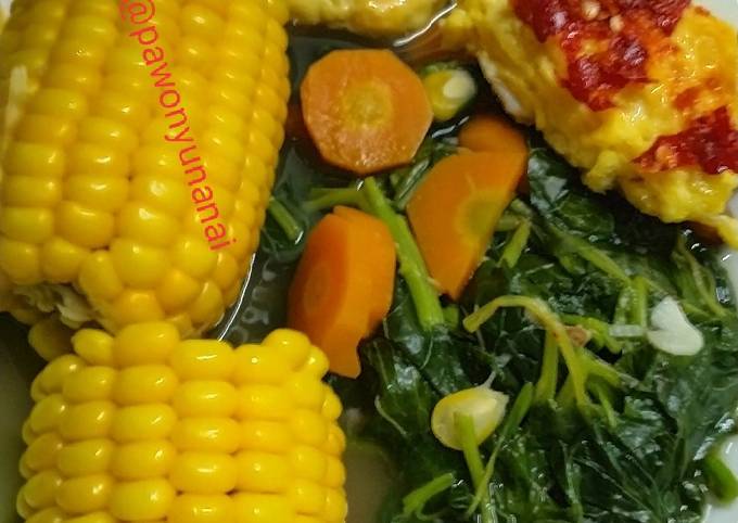 Anti Ribet, Memasak 32 ) Menu makan malam sehat (jagung bayam telur) Bunda Pasti Bisa