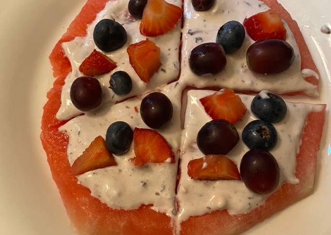 Recipe of Quick Watermelon pizza/ fruit pizza