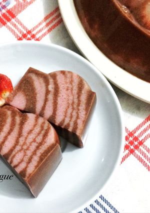 Foto resep Puding Zebra Red Velvet-Cokelat