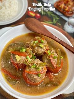Foto resep Bistik Bola Daging Paprika